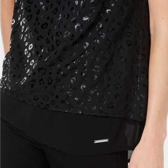 MICHAEL Michael Kors Leopard Print Split-Back Top - Picture 3 of 3